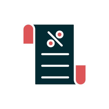 Fatura indirimi simgesi, vektör illüstrasyonu 