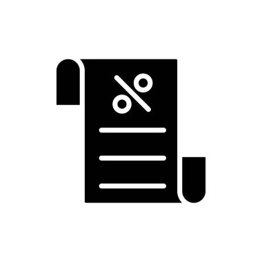 Fatura indirimi simgesi, vektör illüstrasyonu 