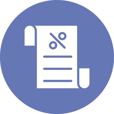 Fatura indirimi simgesi, vektör illüstrasyonu 