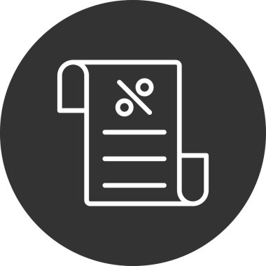 Fatura indirimi simgesi, vektör illüstrasyonu 