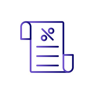 Fatura indirimi simgesi, vektör illüstrasyonu 