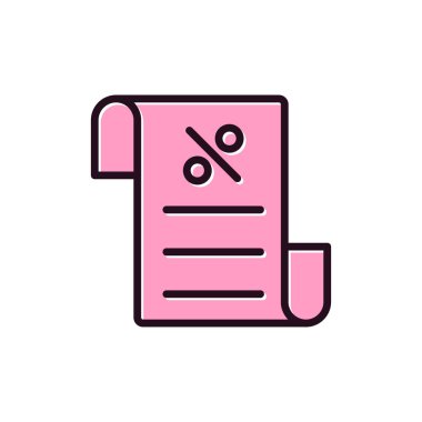 Fatura indirimi simgesi, vektör illüstrasyonu 