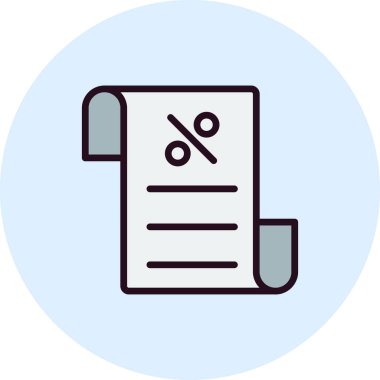 Fatura indirimi simgesi, vektör illüstrasyonu 