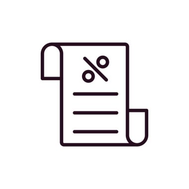 Fatura indirimi simgesi, vektör illüstrasyonu 