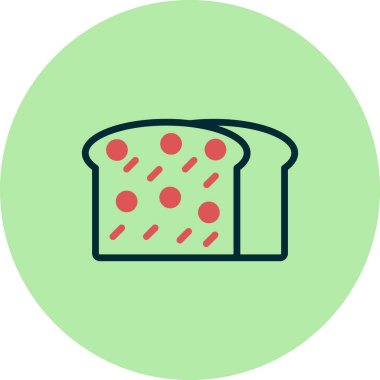 Ekmek ve vektör illüstrasyonlu vektör gıda simgesi