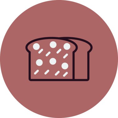 Ekmek ve vektör illüstrasyonlu vektör gıda simgesi