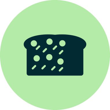 Ekmek ve vektör illüstrasyonlu vektör gıda simgesi