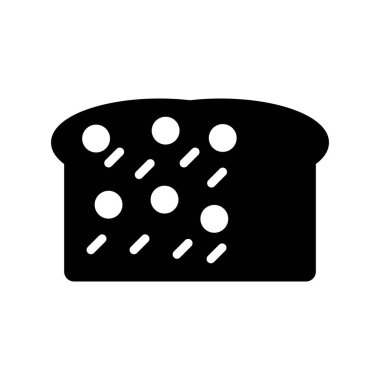 Ekmek ve vektör illüstrasyonlu vektör gıda simgesi