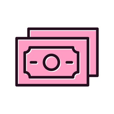 para simgesi vektörü. Banknotların vektör çizimi, finans kavramı.