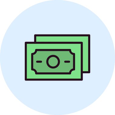 para simgesi vektörü. Banknotların vektör çizimi, finans kavramı.