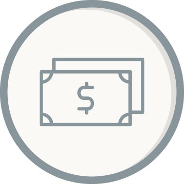 para simgesi vektörü. Dolar banknotlarının vektör çizimi, finans kavramı.