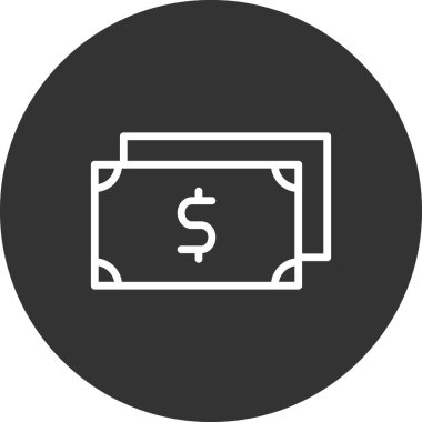 para simgesi vektörü. Dolar banknotlarının vektör çizimi, finans kavramı.