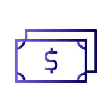 para simgesi vektörü. Dolar banknotlarının vektör çizimi, finans kavramı.