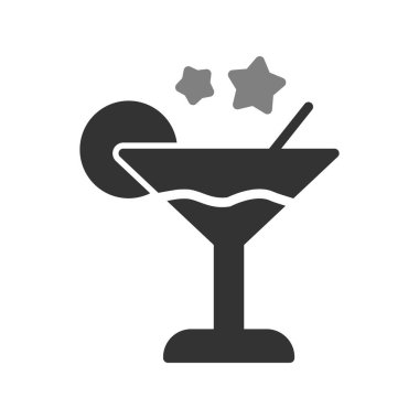 Kokteyl ikonu, vektör tasarımı illüstrasyonu
