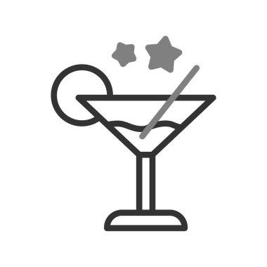 Kokteyl ikonu, vektör tasarımı illüstrasyonu
