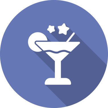 Kokteyl ikonu, vektör tasarımı illüstrasyonu