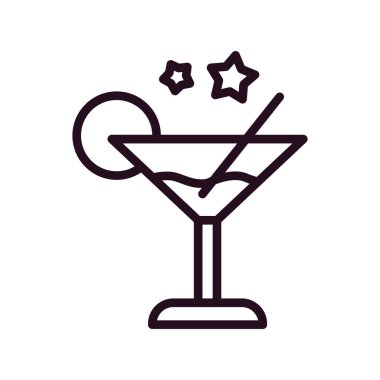 Kokteyl ikonu, vektör tasarımı illüstrasyonu