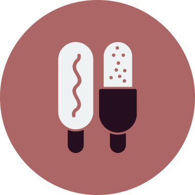 Corn dog simgesi, vektör illüstrasyonu