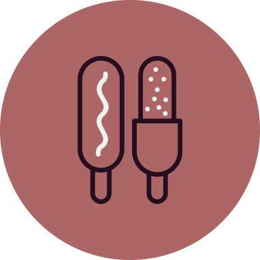 Corn dog simgesi, vektör illüstrasyonu