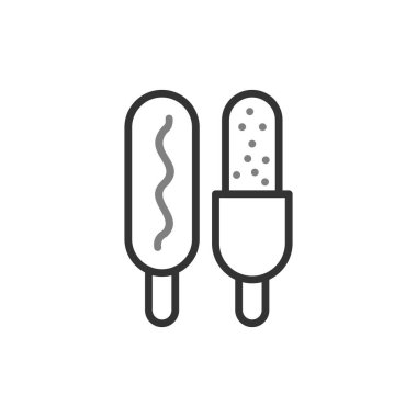 Corn dog simgesi, vektör illüstrasyonu