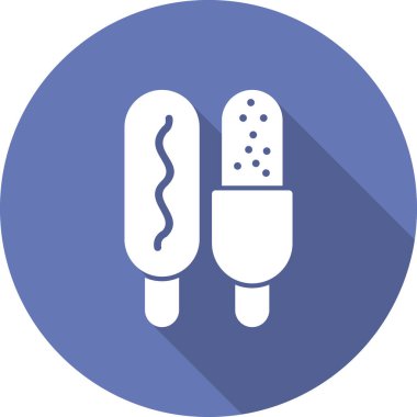 Corn dog simgesi, vektör illüstrasyonu