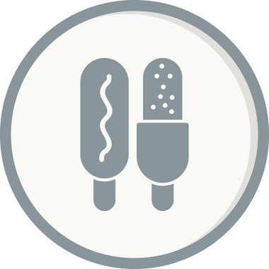 Corn dog simgesi, vektör illüstrasyonu