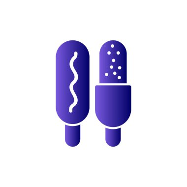 Corn dog simgesi, vektör illüstrasyonu