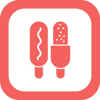 Corn dog simgesi, vektör illüstrasyonu