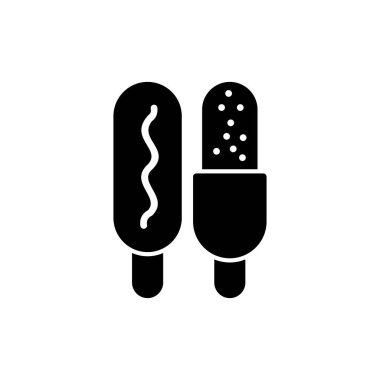 Corn dog simgesi, vektör illüstrasyonu