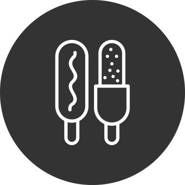 Corn dog simgesi, vektör illüstrasyonu
