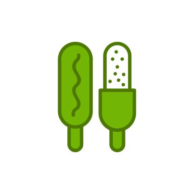 Corn dog simgesi, vektör illüstrasyonu