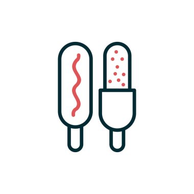 Corn dog simgesi, vektör illüstrasyonu