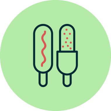 Corn dog simgesi, vektör illüstrasyonu