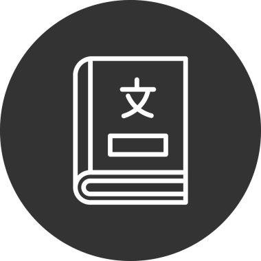 sözlük kitabı ikonu vektör illüstrasyonu