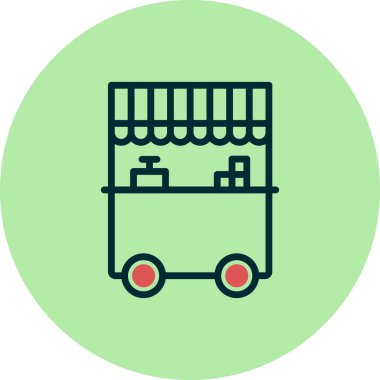 Yiyecek oyalama simgesi, vektör illüstrasyonu 