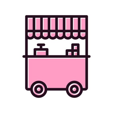 Yiyecek oyalama simgesi, vektör illüstrasyonu 