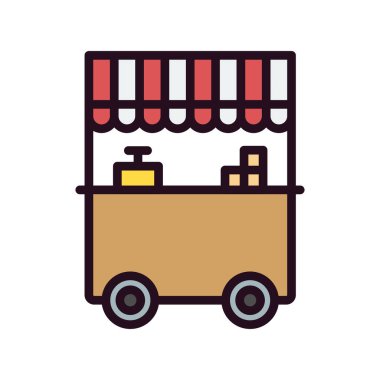 Yiyecek oyalama simgesi, vektör illüstrasyonu 