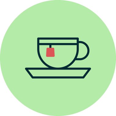 yeşil çay fincanı ikonu vektör illüstrasyonu