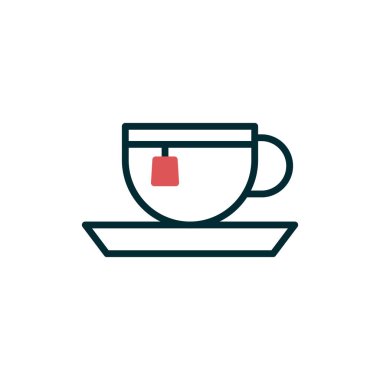 yeşil çay fincanı ikonu vektör illüstrasyonu