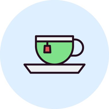 yeşil çay fincanı ikonu vektör illüstrasyonu