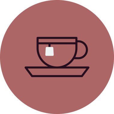 yeşil çay fincanı ikonu vektör illüstrasyonu