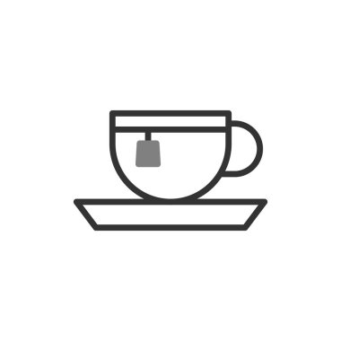 yeşil çay fincanı ikonu vektör illüstrasyonu