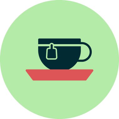 yeşil çay fincanı ikonu vektör illüstrasyonu