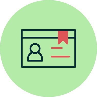 Üyelik kartı simgesi, vektör illüstrasyonu