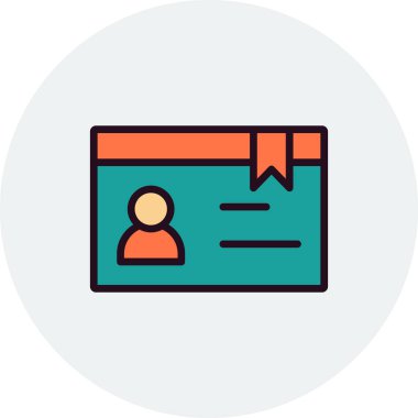 Üyelik kartı simgesi, vektör illüstrasyonu