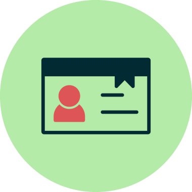 Üyelik kartı simgesi, vektör illüstrasyonu