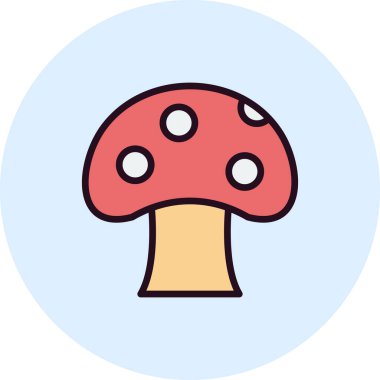 mantar resim simgesi, vektör illüstrasyonu