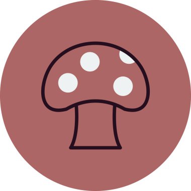 mantar resim simgesi, vektör illüstrasyonu