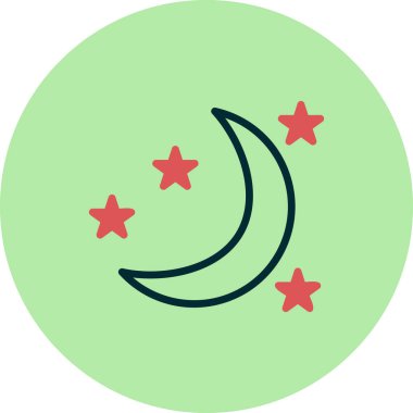 Gece simgesi, vektör çizimi