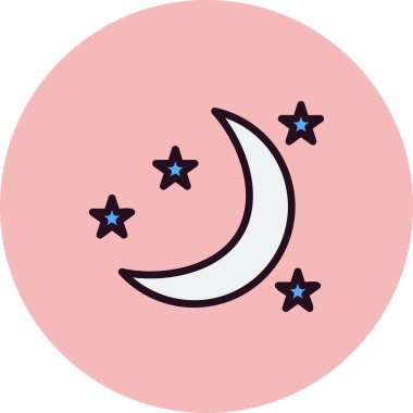 Gece simgesi, vektör çizimi